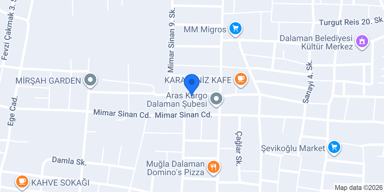 GÜNAL ELEKTRİK Dalaman konumu