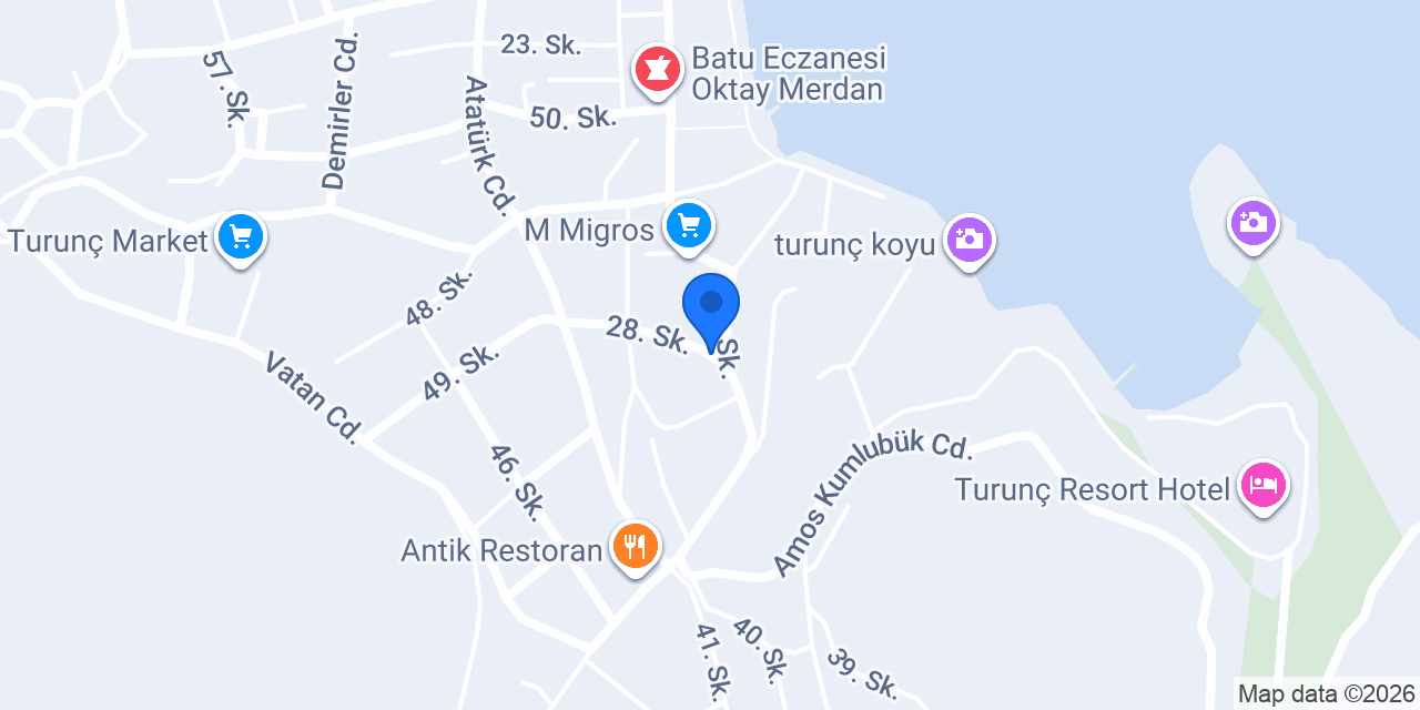 Saklı Mercan konumu