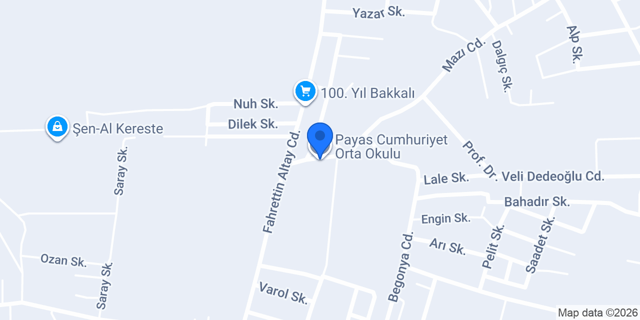 Payas Cumhuriyet Orta Okulu konumu