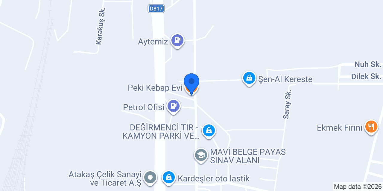 Peki Kebap Evi konumu