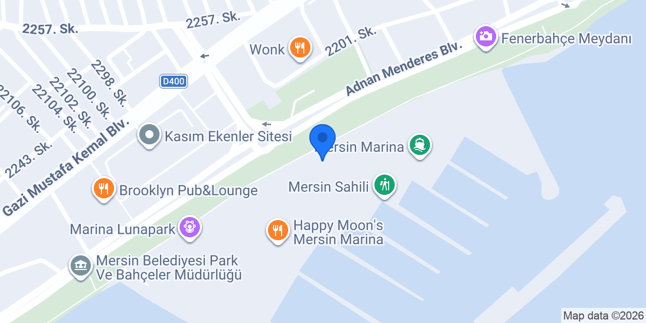 Konak Antakya Mersin Marina konumu