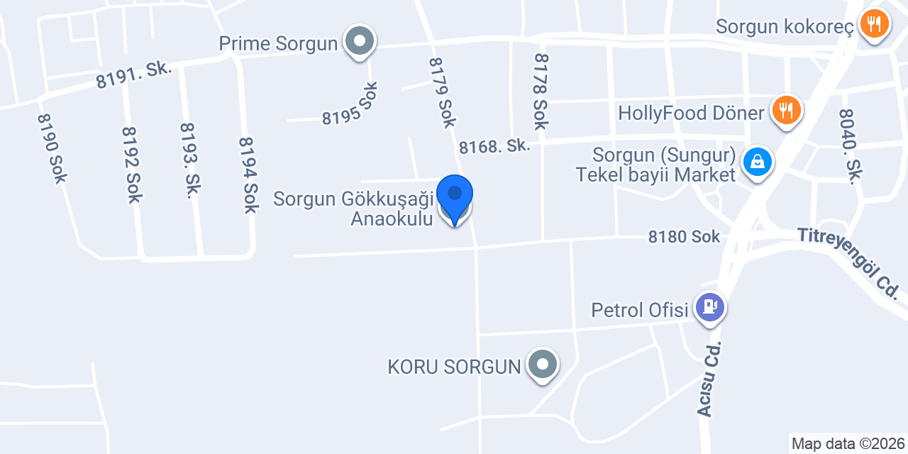 Sorgun Gökkuşaği Anaokulu konumu