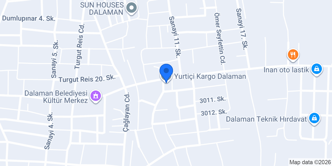 Yurtiçi Kargo Dalaman konumu