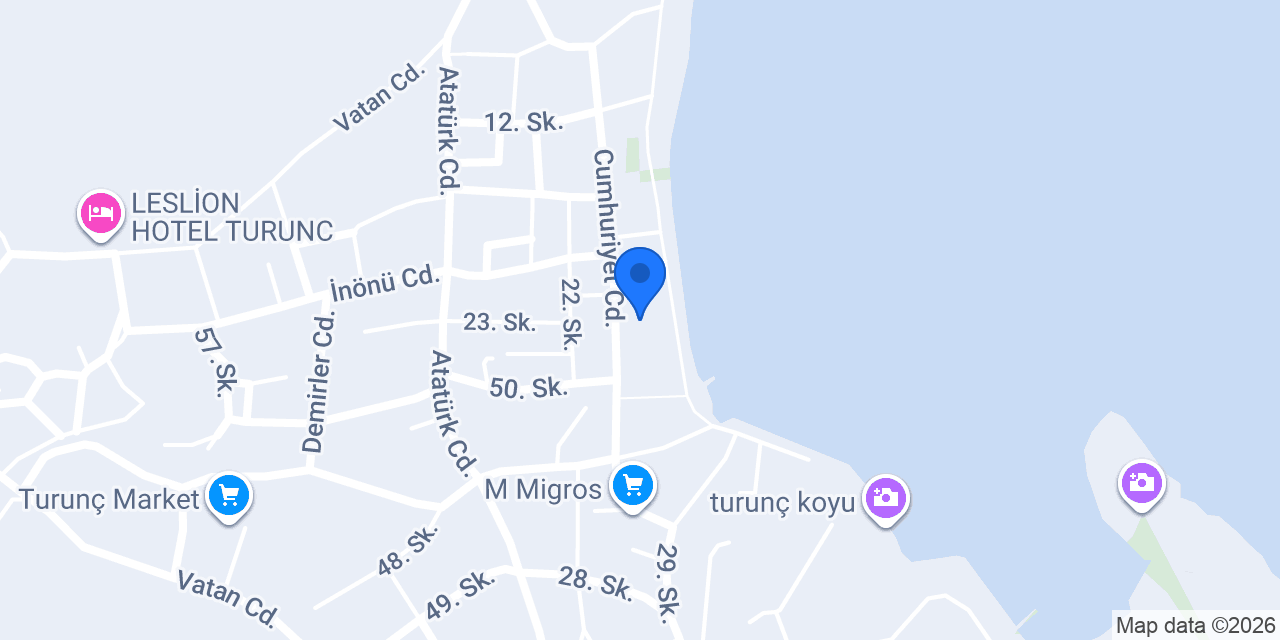 Zeybek Beach Hotel Turunç konumu