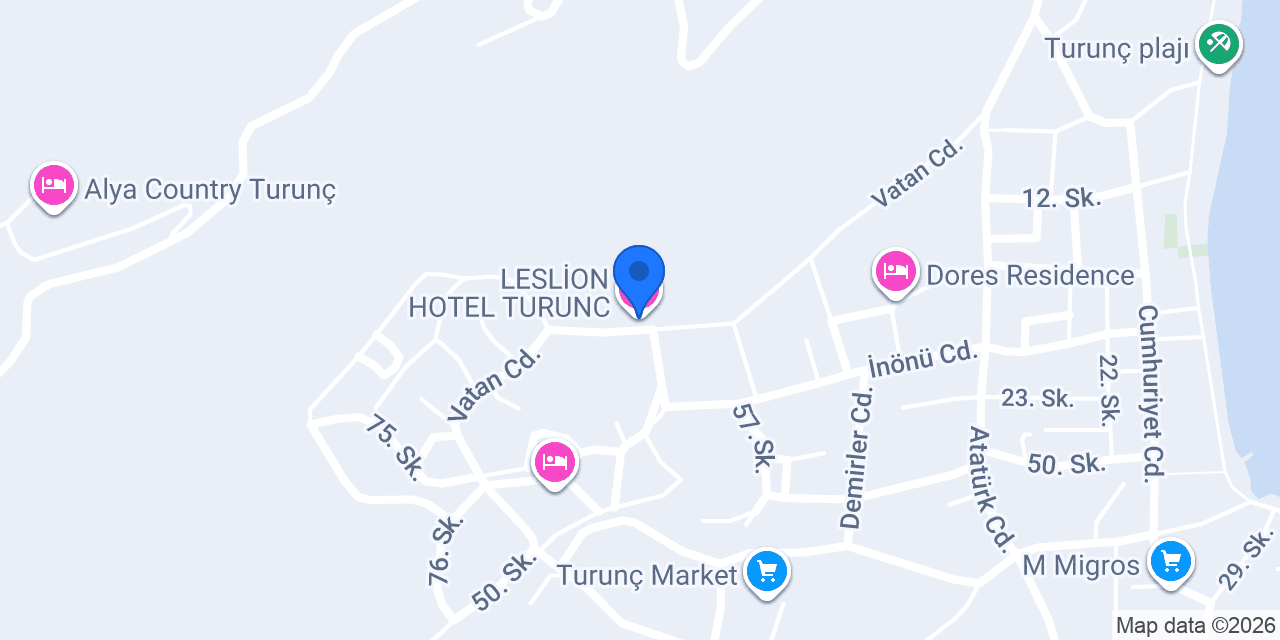 LESLİON HOTEL TURUNC konumu