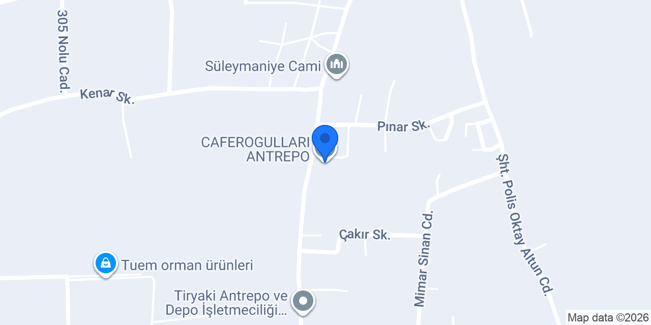 CAFEROGULLARI ANTREPO konumu