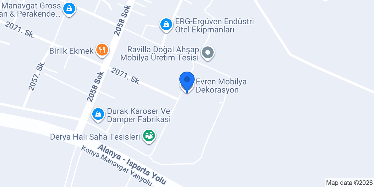 Evren Mobilya Dekorasyon konumu