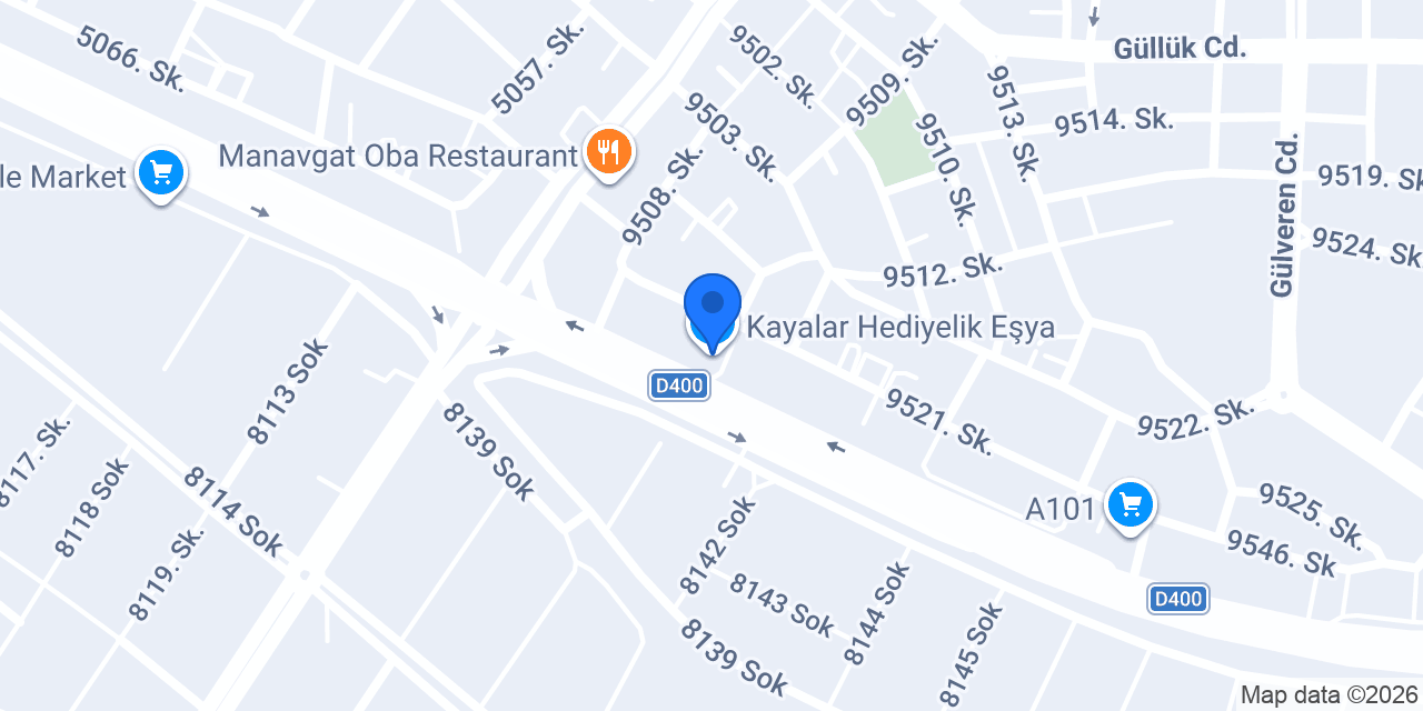 Kayalar Hediyelik Eşya konumu