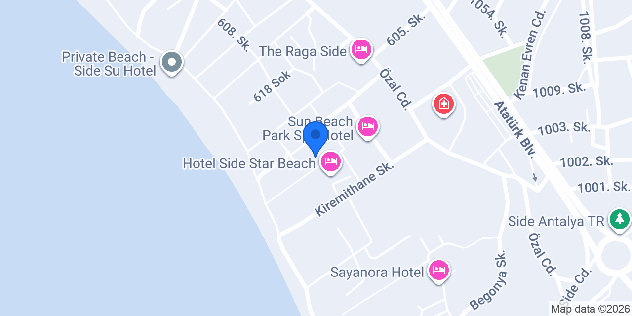 Trendy Side Beach Hotel konumu