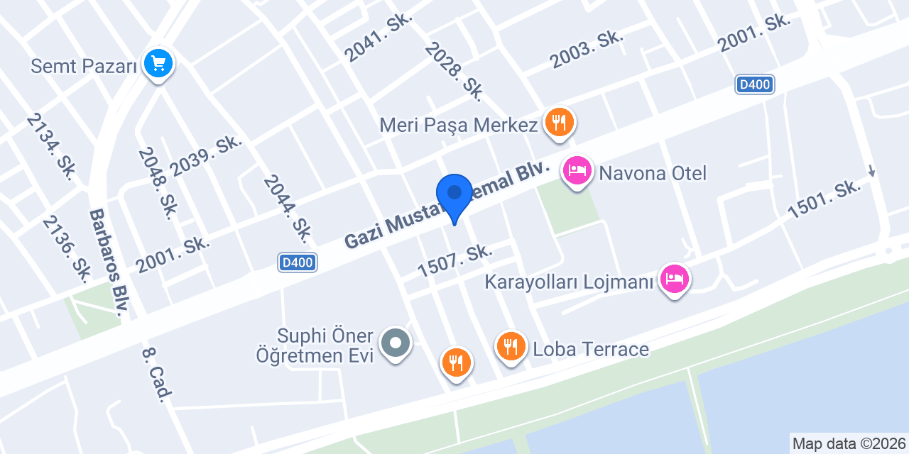 Garenta Mersin Şehir Araç Kiralama konumu
