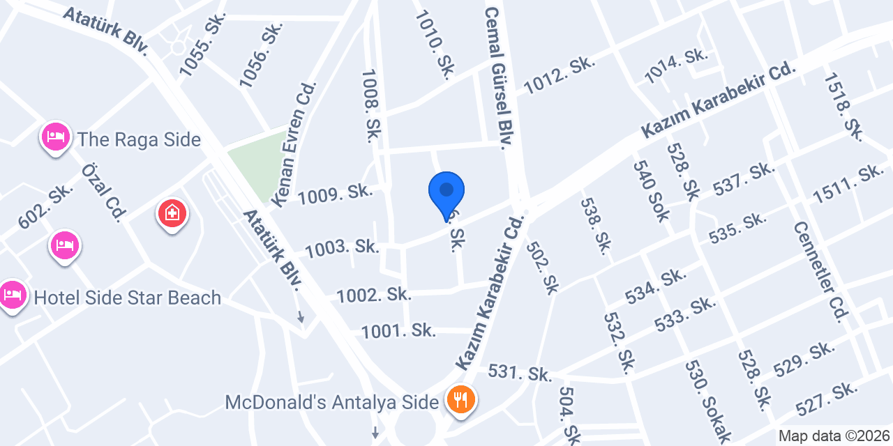 Pera Side Hotel konumu