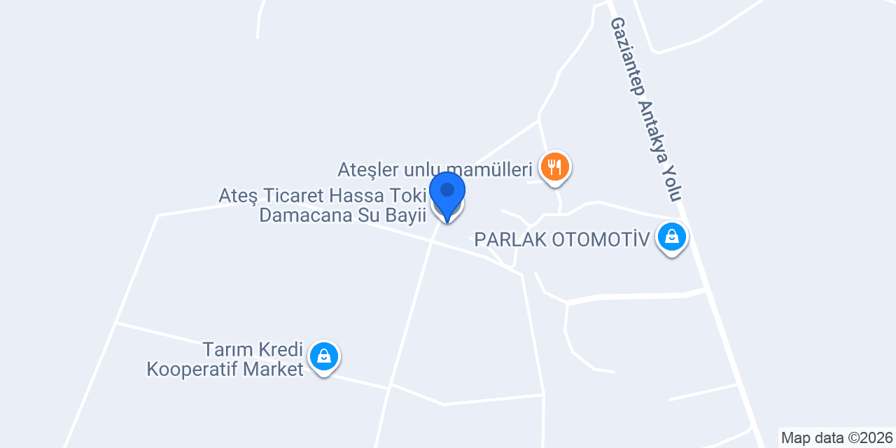 Ateş Ticaret Hassa Toki Damacana Su Bayii konumu