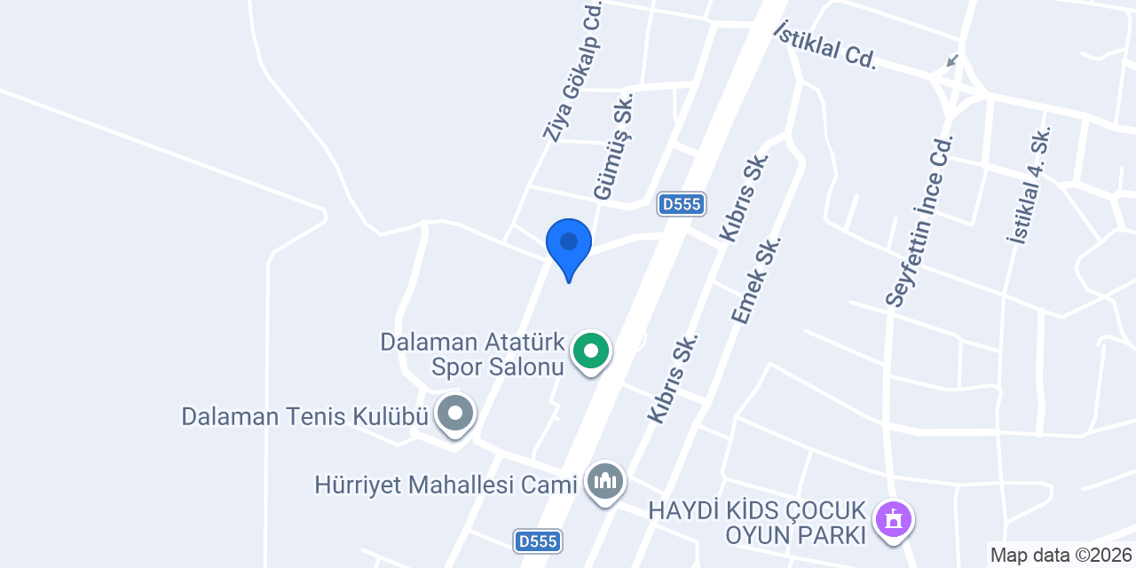Dalaman Mesleki Eğitim Merkezi (Çıraklık) konumu