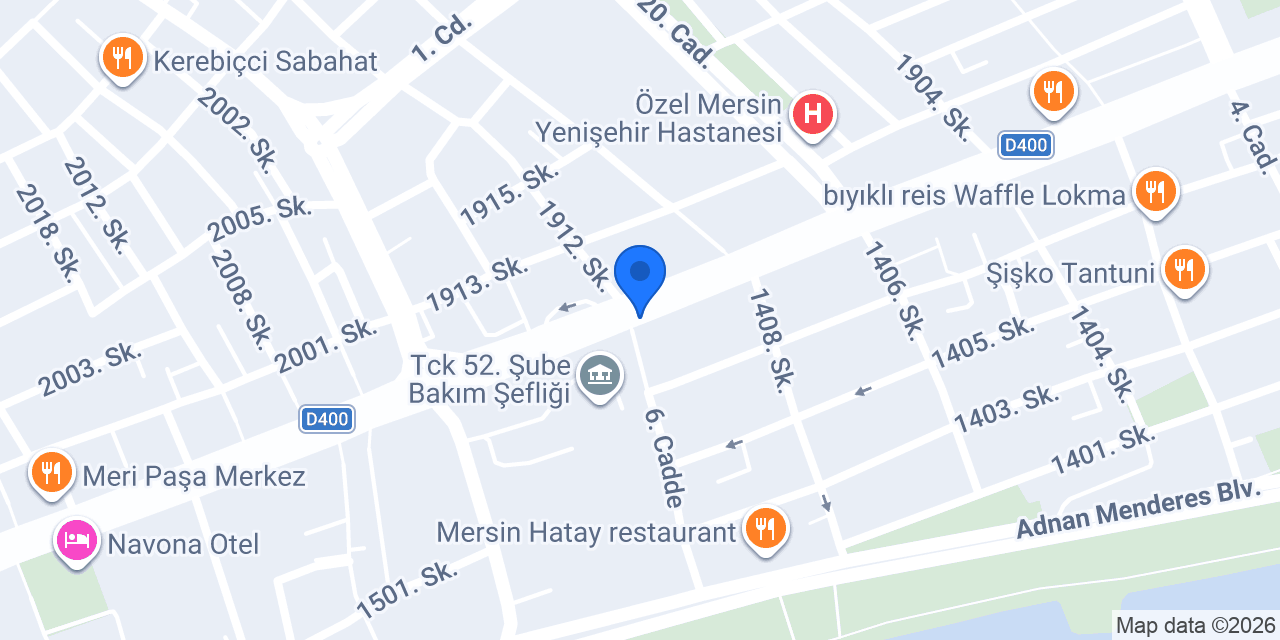 Yağmur Çiçekçilik Mersin konumu