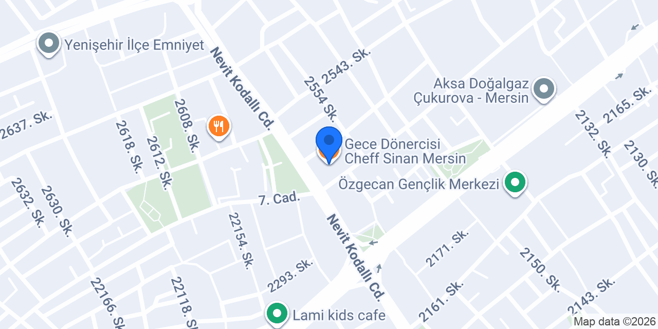 Gece Dönercisi Cheff Sinan Mersin konumu