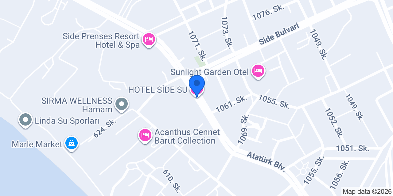 HOTEL SİDE SU konumu