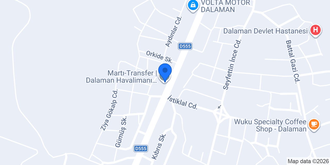 Dalaman Havalimanı Transfer konumu
