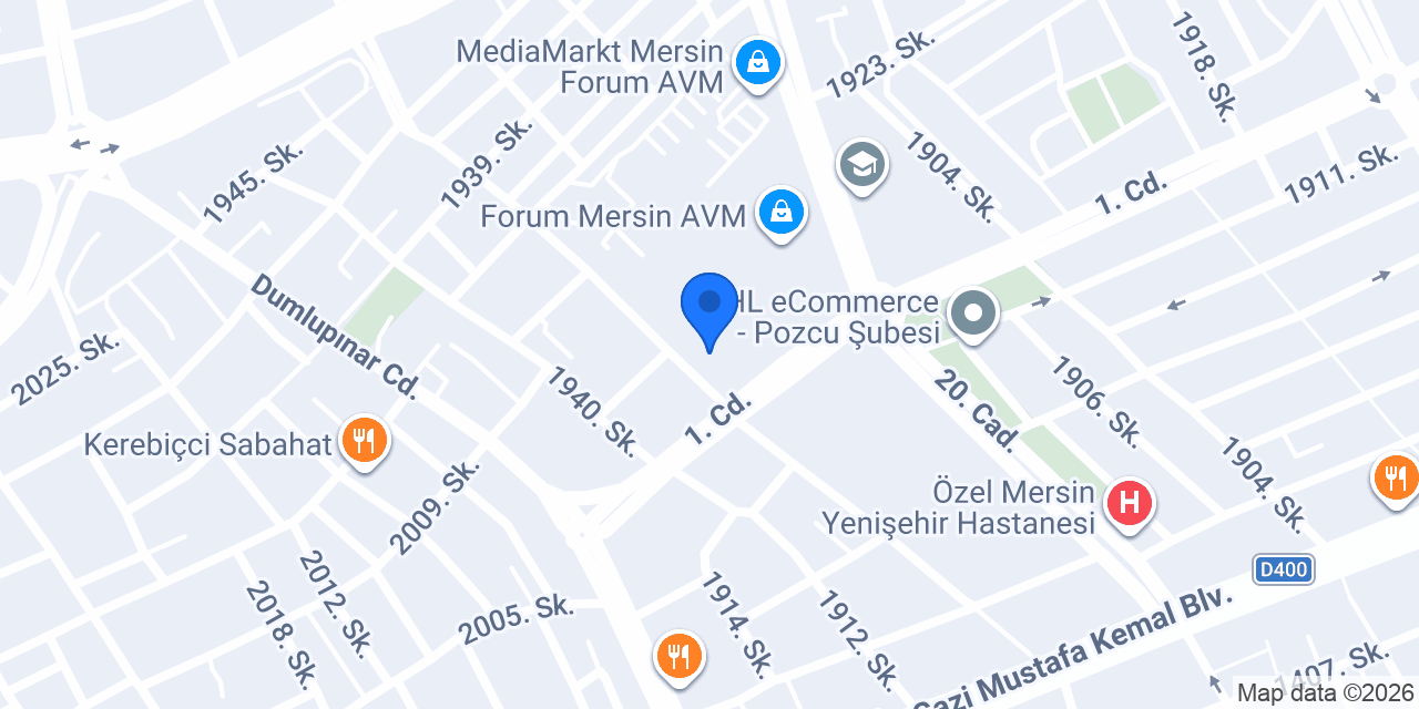 Biev Forum Mersin AVM konumu