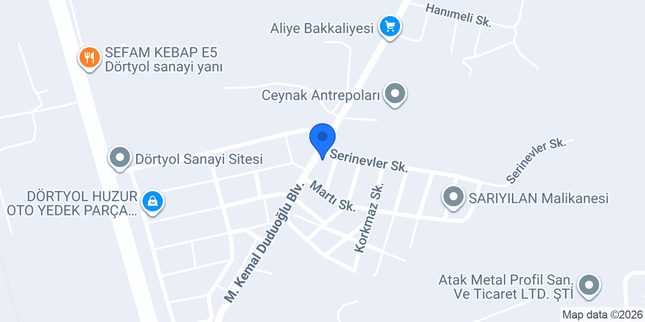 Bitat Döner Dörtyol Sanayi konumu