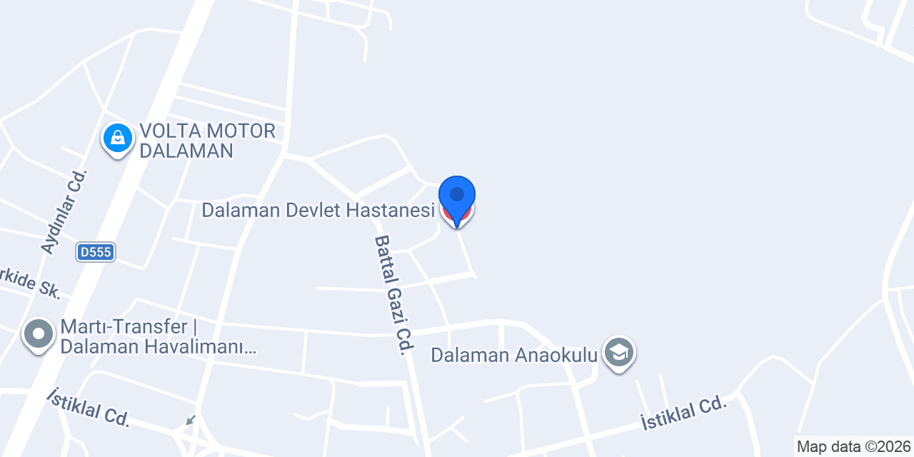 Dalaman Devlet Hastanesi konumu