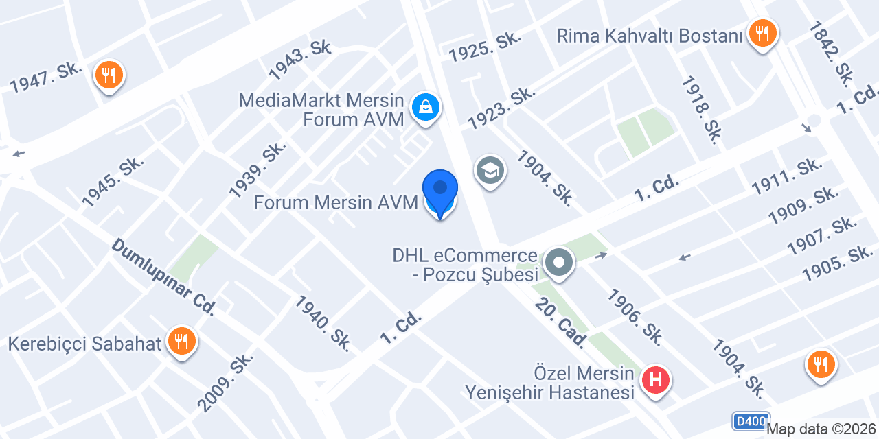 Forum Mersin AVM konumu