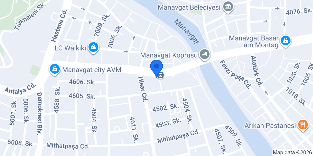 YÜKSEK ÇİLİNGİR MANAVGAT konumu