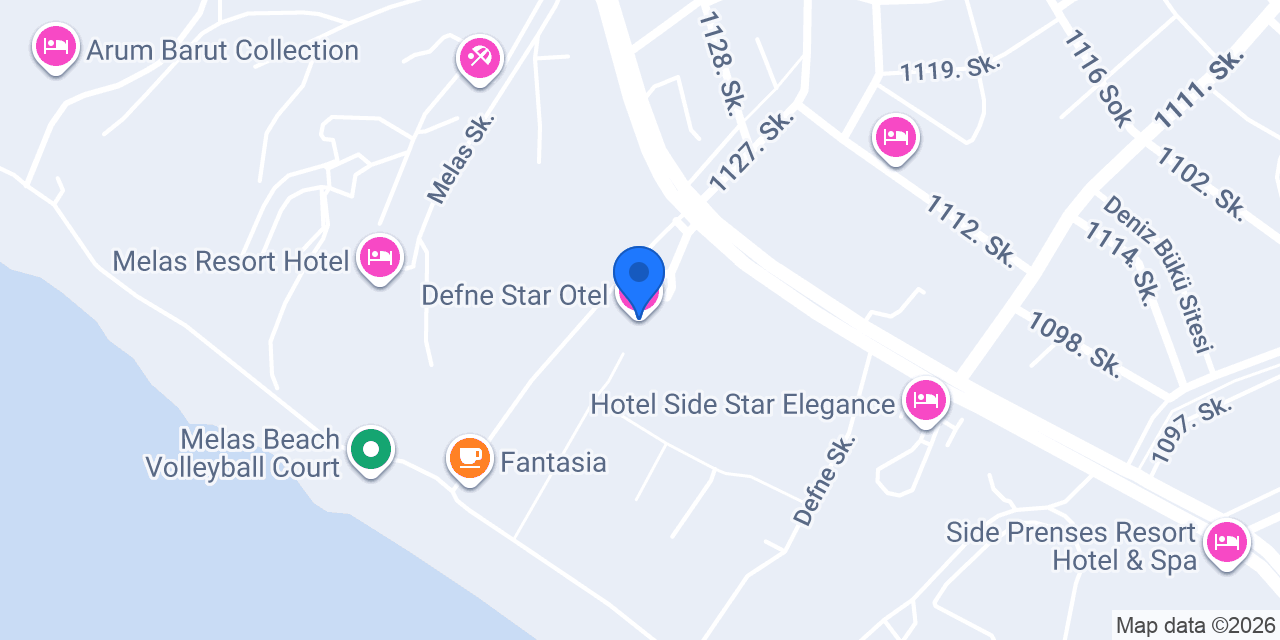 Defne Star Otel konumu