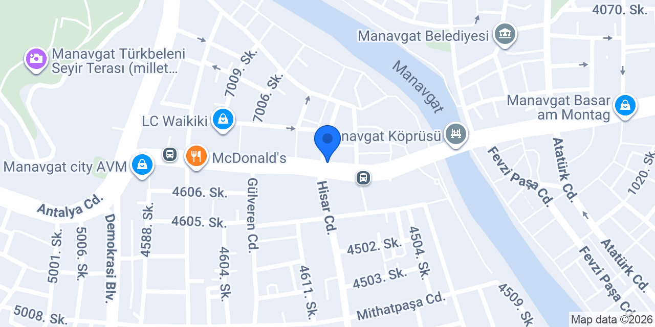 Akbank Manavgat Şubesi konumu