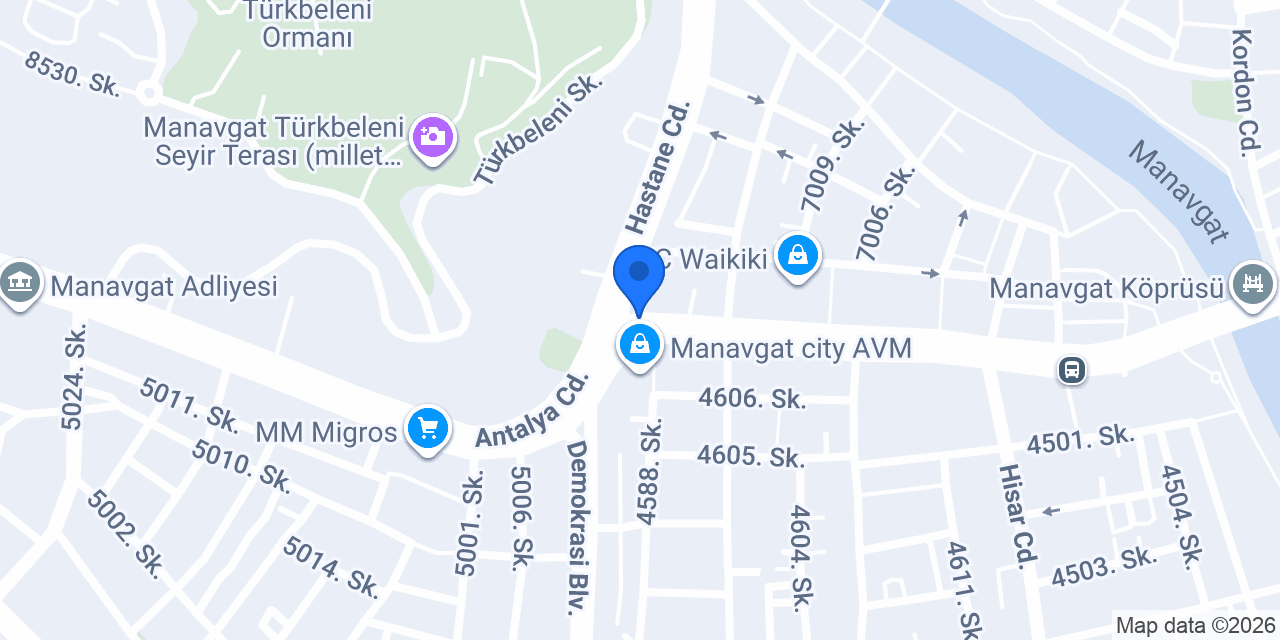 Yapı Kredi - Manavgat Şubesi konumu