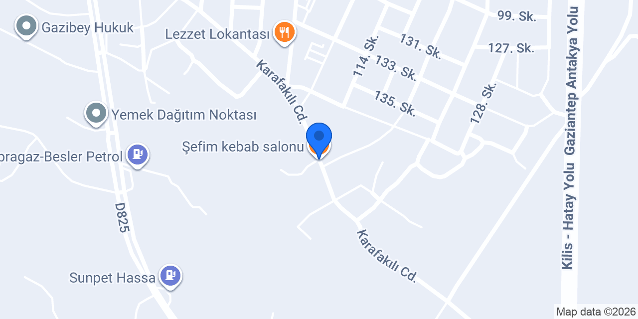 Şefim kebab salonu konumu
