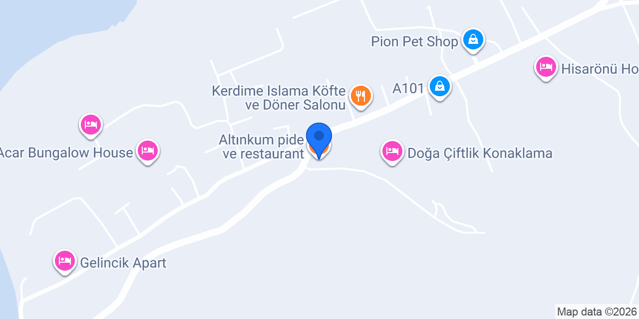 Altınkum pide ve restaurant konumu