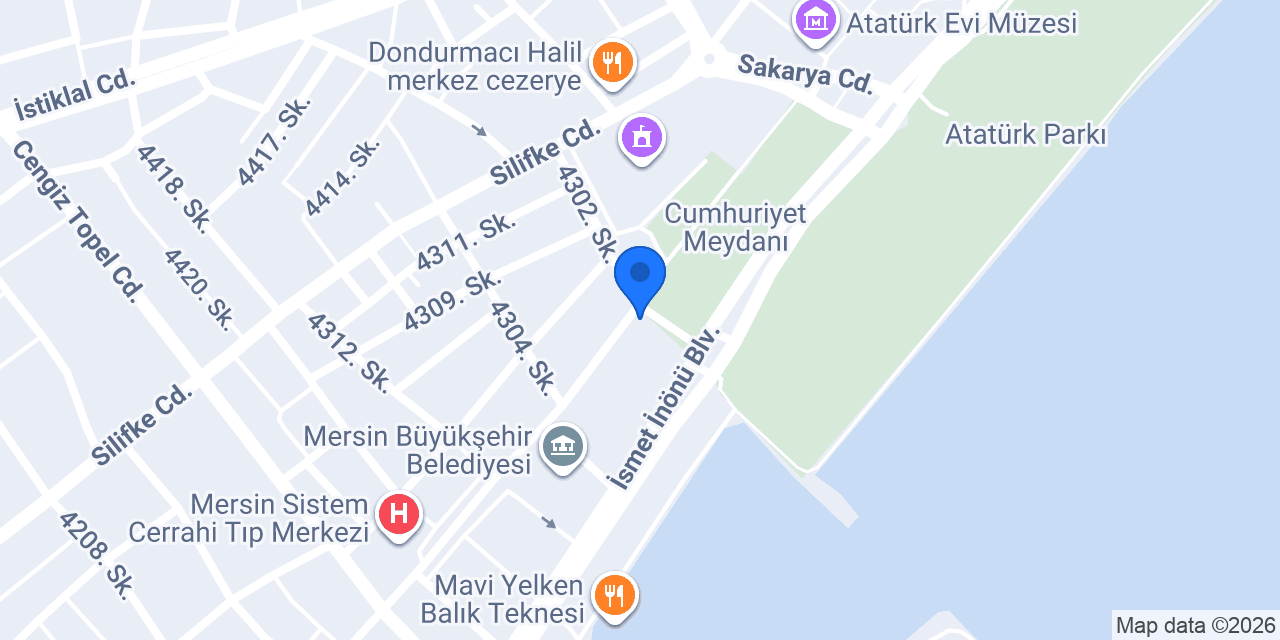 Çınar Spa Mersin konumu