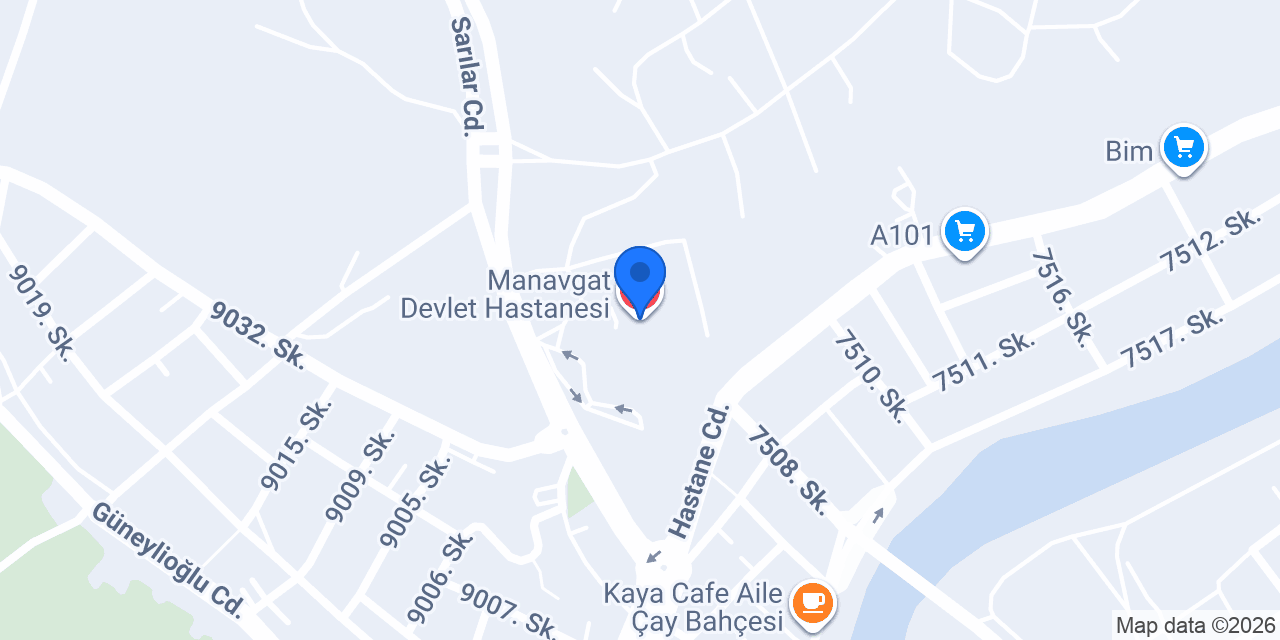 Manavgat Devlet Hastanesi konumu