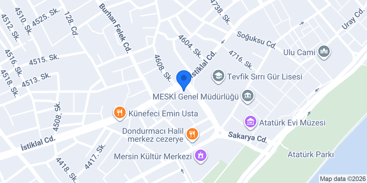 İçel Psikoteknik Değerlendirme Merkezi konumu