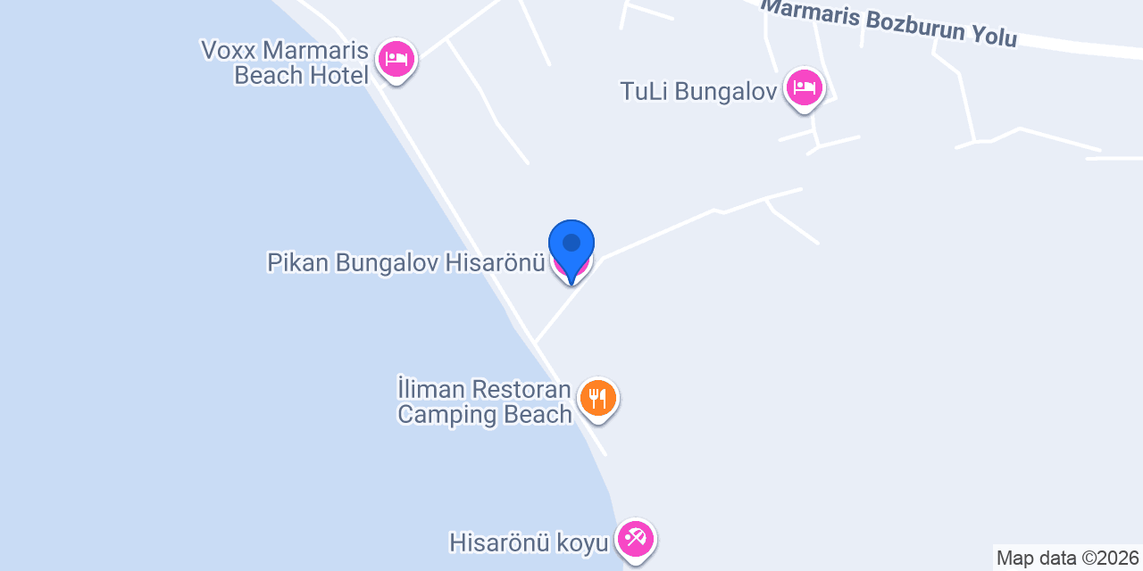 Pikan Bungalov Hisarönü konumu