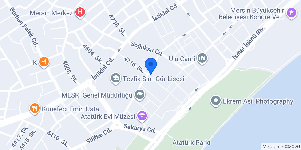 EvoraSoft - Mersin Web Tasarım konumu