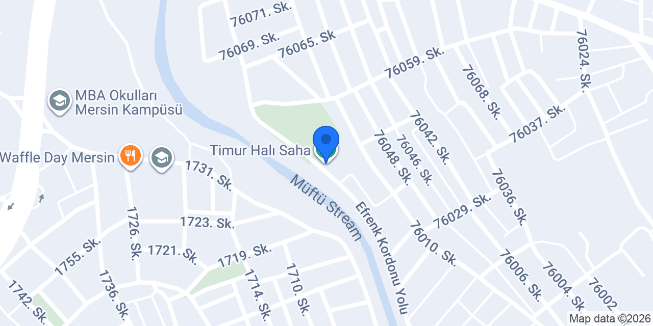 Timur Halı Saha konumu