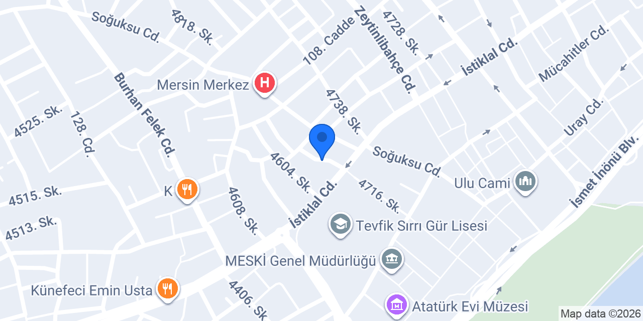 Mersin Kaşe Merkezi konumu