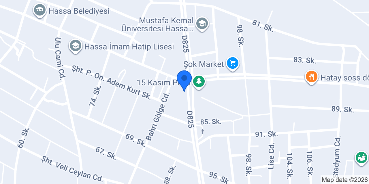 Kızılay-hassa Şubesi konumu