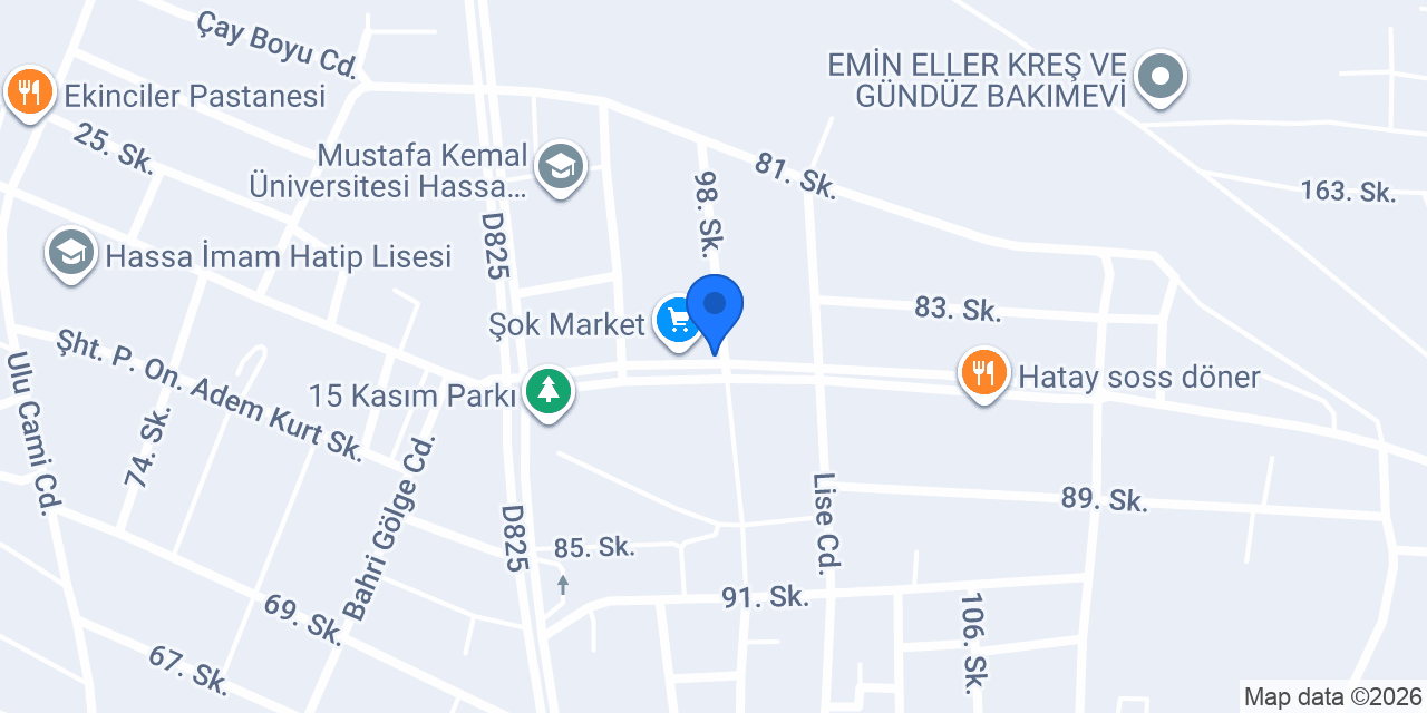 Özel Hassa Bayırlı Sürücü Kursu konumu