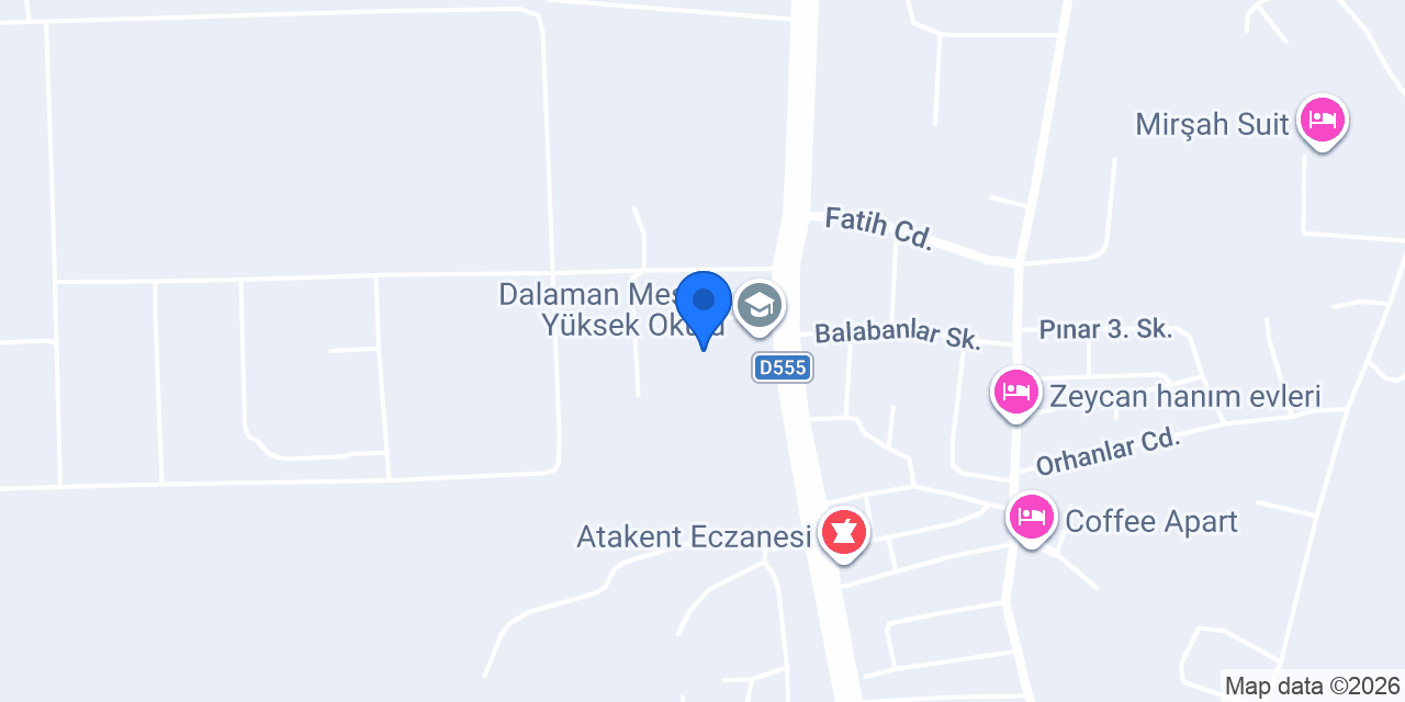 Dalaman Sivil Havacılık Yüksekokulu konumu