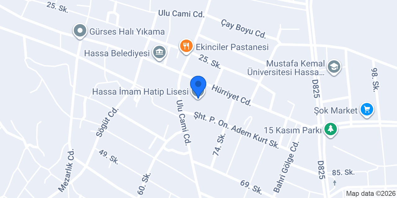 Hassa İmam Hatip Lisesi konumu