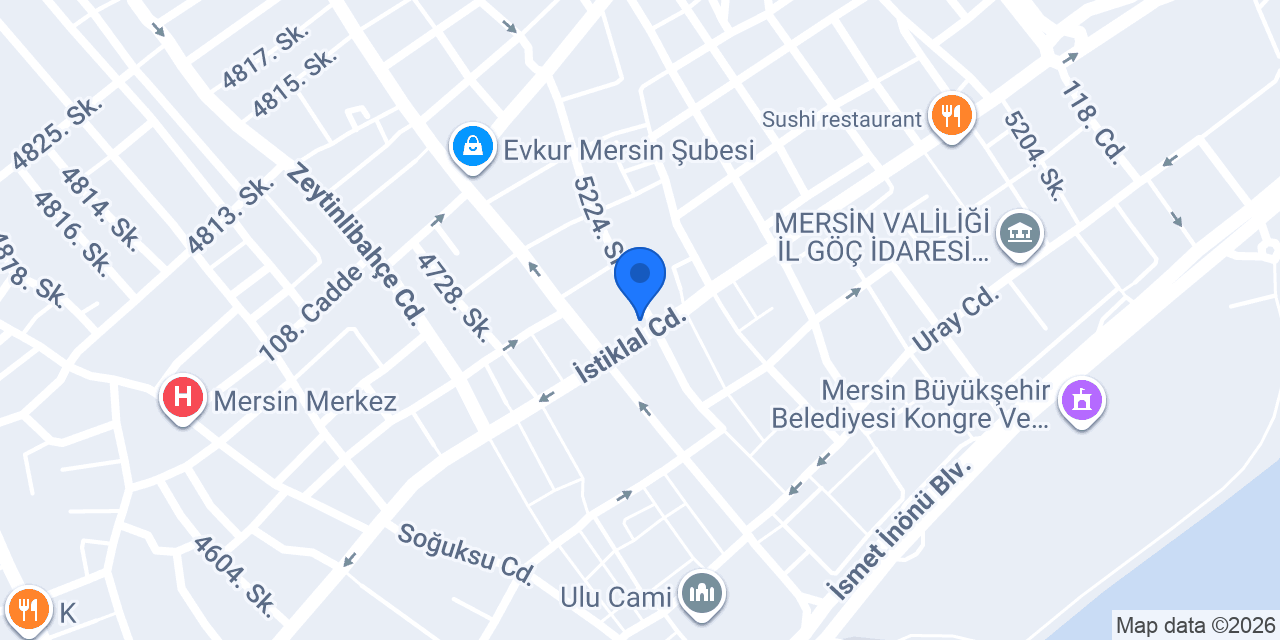 Vakıf Katılım Mersin Şubesi konumu