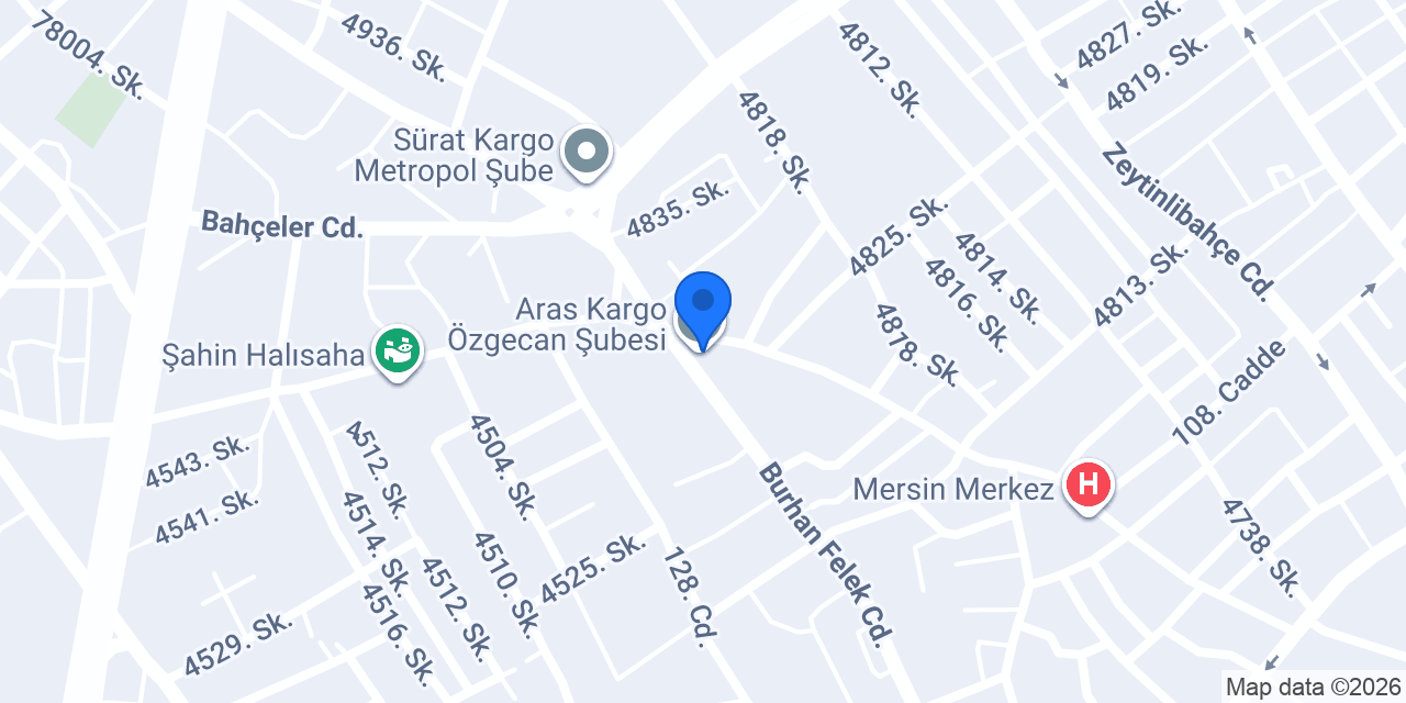 Aras Kargo Özgecan Şubesi konumu
