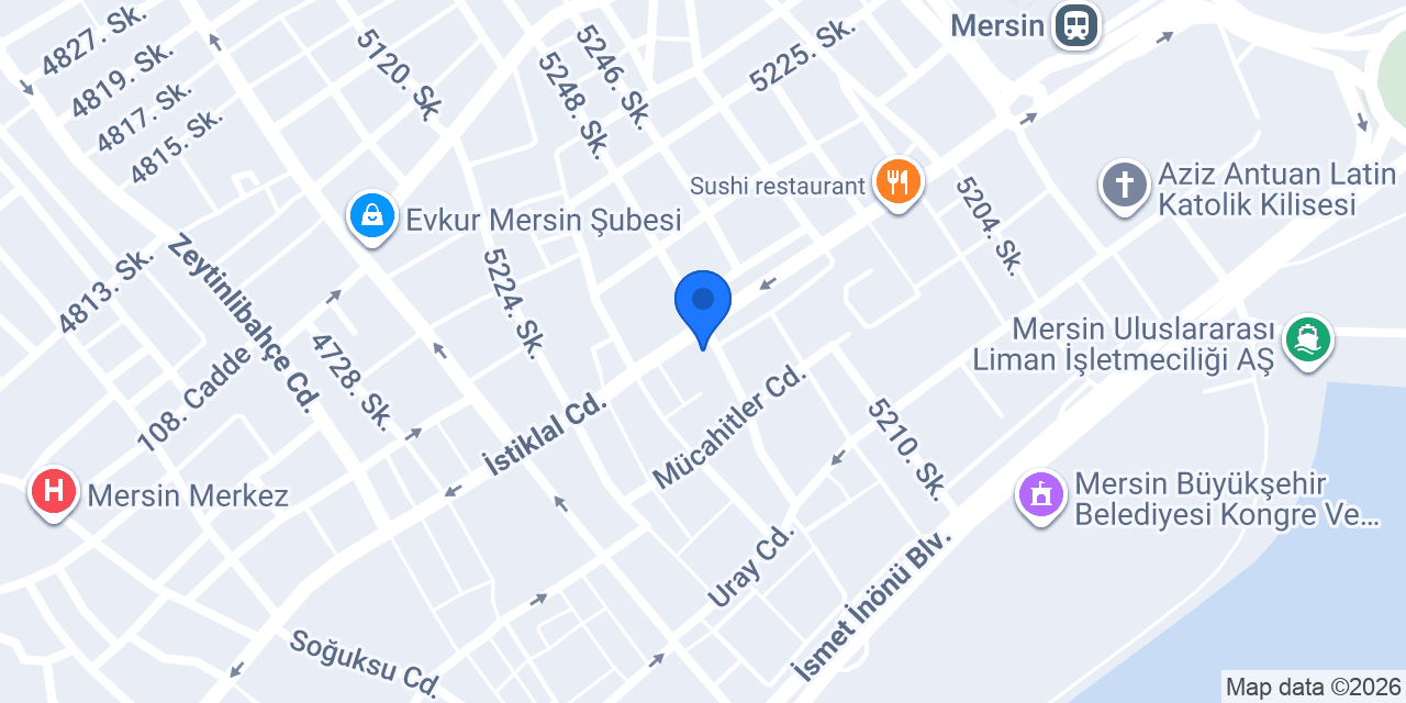Türkiye İş Bankası Mersin Şubesi konumu