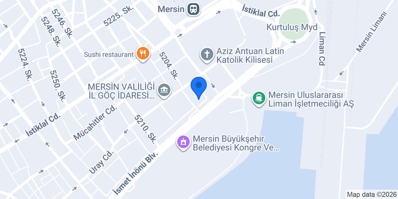 Mersin İl Sağlık Müdürlüğü konumu