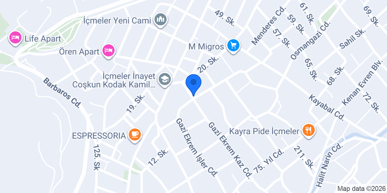 İçmeler Döşeme konumu