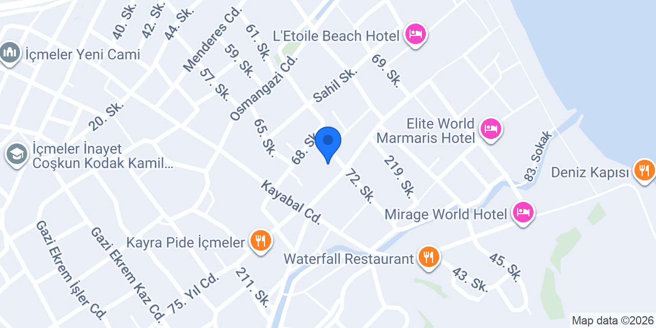 Vela Hotel Icmeler konumu