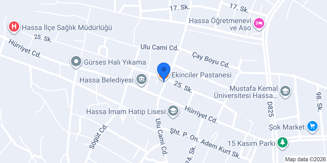 Ekinciler Pastanesi konumu