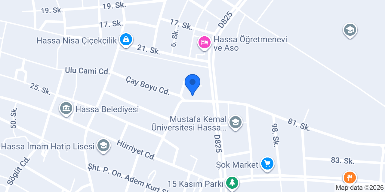 Ziraat Bankası Hassa - Hatay Şubesi konumu